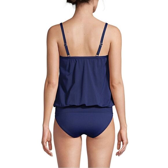 Lands End Navy Blousson Tankini Top size 26W - Picture 2 of 7